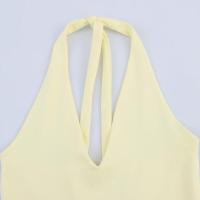 BUNO-vestido empalmado con cuello colgante para mujer, Color sólido, decoración sin espalda, primavera/novedad de verano, ropa para mujer - details 8