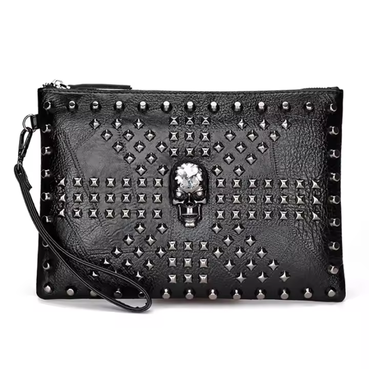 Bolso de mano de cuero PU suave a la moda para hombre, bolso duradero de alta calidad, bolso de mano con diseño de retales informal - 1