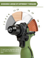 Mini Taladro Eléctrico sin Escobillas 17V PROSTORMER 55NM Fuente de Alimentación de Batería Li-ion 5pcs Bit Power Taladro de Pared Cordless - details 5