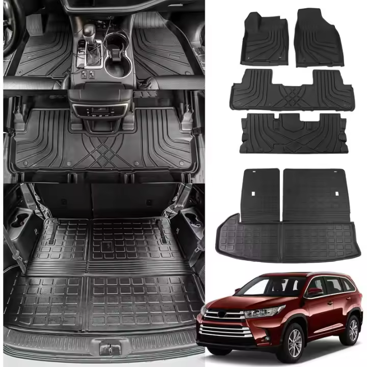 Alfombrillas de Piso Bomely Compatibles con Toyota Cargo Liner Cubierta Trasera de Asiento de Alta Capacidad 7 Plazas Accesorios de Highlander Híbrido 2024 - 1