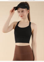 Sujetador deportivo de una pieza con bloques de Color para mujer, sujetador de Yoga para correr de alta intensidad a prueba de golpes, chaleco de Fitness adelgazante de alta elasticidad - details 13