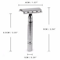 Qshave-Caja de regalo de afeitado de doble filo para hombre, mango corto clásico, 1 maquinilla de afeitar y 5 cuchillas - details 1