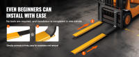 SucceBuy Extensiones de horquilla para palés, 60" de largo x 4.5" de ancho, extensiones de carretilla elevadora de acero al carbono de alta resistencia, 1 par de accesorios de horquilla industrial para carretillas elevadoras, amarillo - details 5
