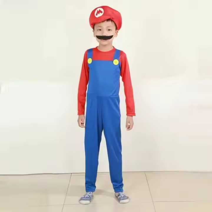 Espectáculo de disfraces de Halloween cosplay trajes para adultos y niños, Mario super mario, espectáculo infantil de padres e hijos - 1