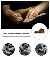 Zapatos de trabajo informales de cuero con tobillo alto Martin American y botas de moto rojas de invierno Oxford para hombre - details 4