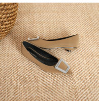Zapatos de novia franceses de tacón bajo y poco profundos de nuevo estilo para mujer - details 23