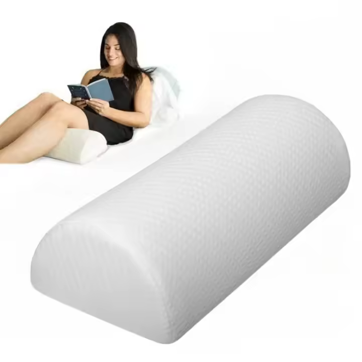 Almohada cómoda para piernas, espalda y cabeza, funda de algodón de espuma viscoelástica, almohada de soporte Lumbar para almohada semirrolo - 1