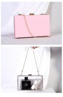 Transparente, Bolsa acrílica, Cadena, Bandolera, Bolsa caja, Pequeña bolsa cuadrada, Señoras, Bolso de noche, Bolsa de embrague - details 5