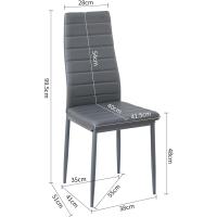 Sillas de Comedor Juego de 4 Sillas de Metal para Cocina, Silla de Mesa Comoda Silla con Asiento Tapizado, Negro - details 11