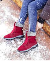 Algodón para el invierno del norte, botas de nieve cálidas y de suela gruesa con forro polar añadido, zapatos altos de cuero para mujer en tallas 35-42 - details 11