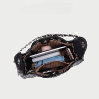 Bolso de cadena de rombo nuevo, cinturón de bombeo de estilo extranjero de moda, bolso de viaje negro, bandolera. - details 5