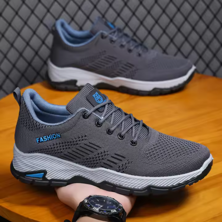 Zapatillas de Malla Tejidas para Hombres Primavera-Verano 2025 Zapatos de Correr Antideslizantes - 1