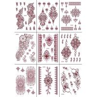 Pegatinas rojas de Mehndi, pegatinas de tatuaje de Henna, tatuaje falso para mujeres, calcomanías de transferencia de agua, calcomanías de tatuaje de Henna roja, piernas y brazos - details 1