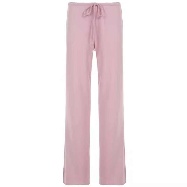 Conjunto de 2 piezas de pantalón superior para mujer, Top elegante con cuello en V y manga larga, pantalones con cintura elástica con cordones, trajes para mujer 2025 - 1