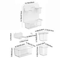 Estante de plástico para secador de pelo, caja de pañuelos para lavar la cara sin perforaciones montada en la pared, soporte para pañuelos clave para ahorrar espacio de gran capacidad para el hogar - details 0