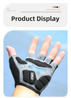 Guantes cortos antideslizantes para bicicleta, manoplas de Gel sin dedos con tira reflectante, deportes de verano, ciclismo - details 12