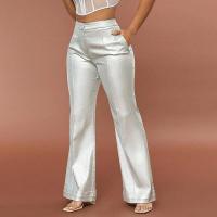 Pantalones ajustados acampanados para mujer, moda coreana, primavera y otoño, pantalones lisos de cintura media - details 2