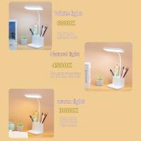 Lámpara de mesa LED USB para estudiantes universitarios, luz nocturna de lectura, protección ocular, 3 colores - details 3