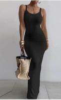 Moda mujer nueva tendencia Z Color sólido Sexy elegante Godde Single ulder Drees - details 45