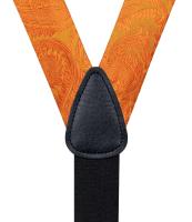 Conjunto de Borlas de Seda para Hombres Paquete de Cuadrillo de Paisley Naranja Pintado - details 7