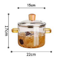 Cacerola de cocina transparente con tapa, olla de vidrio mejorada más gruesa y pesada para usar en llamas abiertas y estufas de Gas - details 6