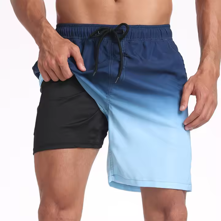 Pantalones cortos de secado rápido para hombre, de poliéster, con entrepierna de 5 pulgadas, para baloncesto y gimnasio, pantalones cortos transpirables con teñido anudado - 1