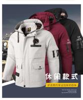 Chaqueta impermeable con capucha para hombre, Parka informal para exteriores, Abrigo con capucha, chaqueta rígida - details 6