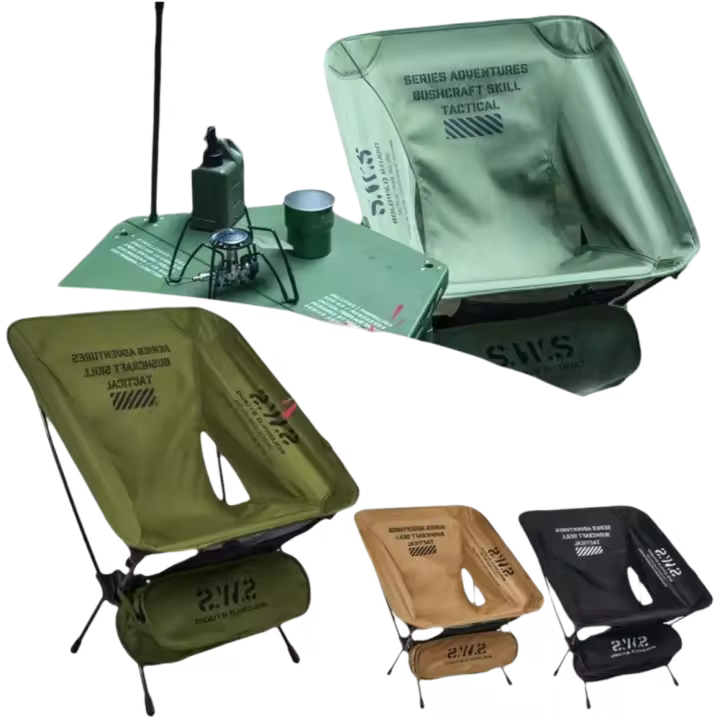 VIE chai plegable en forma de luna de tela Oxfod ligera Ulta, viaje ligero desmontable para acampar, caminar y pescar al aire libre - 1
