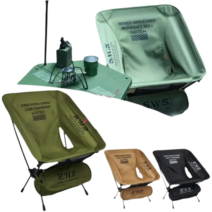 VIE chai plegable en forma de luna de tela Oxfod ligera Ulta, viaje ligero desmontable para acampar, caminar y pescar al aire libre - 1