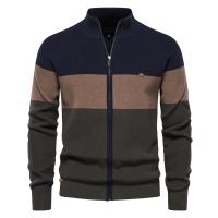 Otoño e Invierno, suéter de color collage para hombres, cárdigan con cremallera para hombres, suéter de algodón para hombres jóvenes de lana - details 1