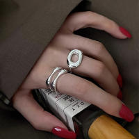 Anillos huecos simples de acero inoxidable para mujer moda geométrica Smiple abierto hecho a mano regalos de joyería para fiesta de alergias novedad de 2023 - details 4