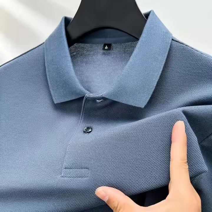 Camiseta Polo para hombre, 100% algodón, moda de verano 2024, pantalones cortos informales, Polo de manga, ropa con cuello, Top de Color sólido, camiseta - 1