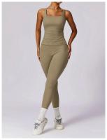 Conjunto de yoga de cintura alta, pantalones y sujetador sin mangas para levantar la cadera - details 13