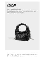 Bolso de Mano Tejido a Mano para Mujeres Lujo Ligero de Verano Blanco con Cuello Dorado - details 11