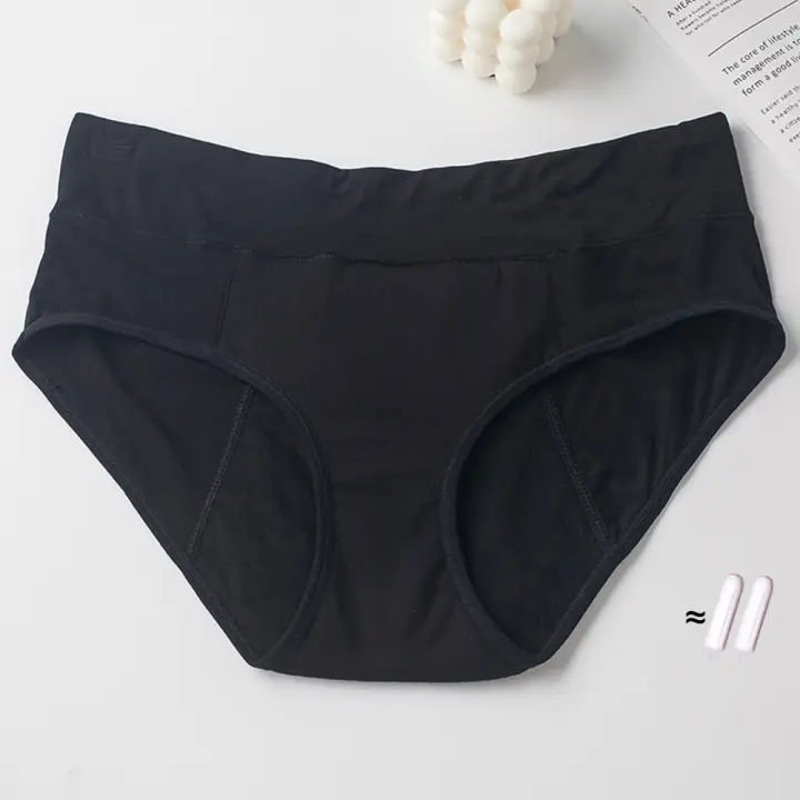 SRA bragas menstruales modales de cintura alta para mujer, bragas de gran tamaño para flujo pequeño - 1