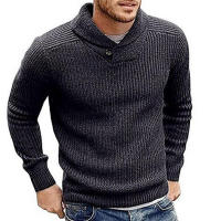 Suéteres de talla grande para hombre, jersey de color liso, tops de punto, ropa de otoño e invierno, 2024 - details 4