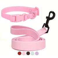 Conjunto de correa de Collar ajustable para perro, correas elásticas de PVC impermeables, Combo de collares para mascotas, hebilla de liberación rápida, correas suaves lavables para perros - details 2