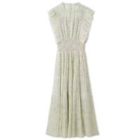 Vestido plisado con mangas voladoras florales estampadas para mujer - details 2