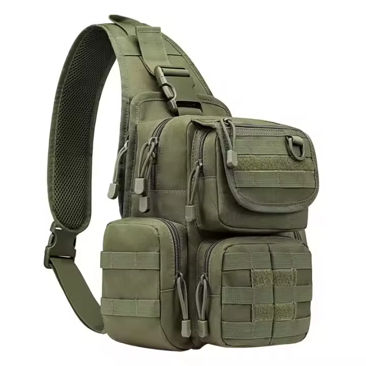 Bolsa de montañismo de gran capacidad para hombre, bolso de hombro táctico multifuncional de nailon negro, bandolera diaria para deportes al aire libre - 1