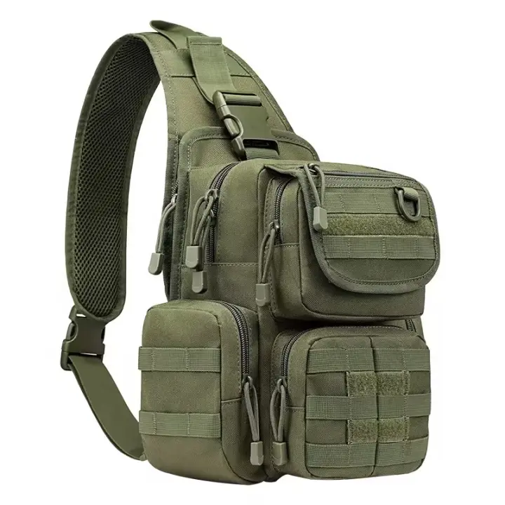 Bolsa de montañismo de gran capacidad para hombre, bolso de hombro táctico multifuncional de nailon negro, bandolera diaria para deportes al aire libre - 1