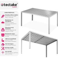 Mesa de Jardín Exterior de Aluminio 150x90x74,5cm Diseño Terraza con Patas Ajustables - details 2