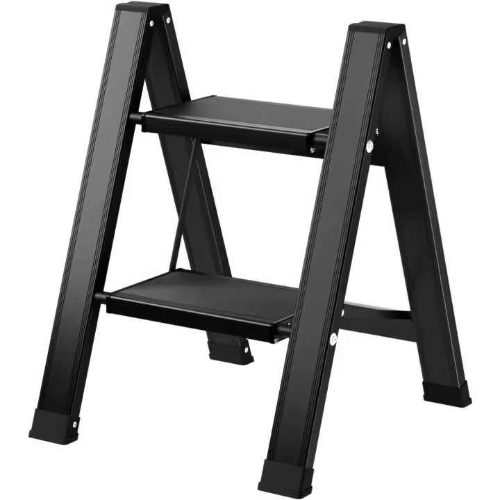 Escalera Plegable de 2 Peldaños de Aluminio Escalera de Tijera con Pedal Ancho Antideslizante - 1
