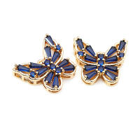 Colgantes de Mariposa de Bronce Dorado 18K Collar Aretes Accesorios de Joyería DIY - details 6