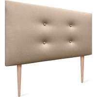Cabecero de Polipiel o Tela Pro con 2 hileras de Botones y Patas Cabezal tapizado Cama Lujo (150x105cm con Patas (Camas 150/160), Tela Beige) - details 17