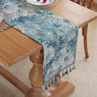 Mantel Individual Jacquard con Flores y Flecos Estilo Bohemio Vintage para Decoración de Mesa - details 6