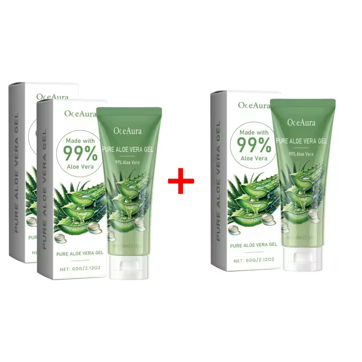 Crema Facial de Aloe Vera Reparación de Quemaduras Solar, Hidratante y Iluminador para Piel Sensible y Tirante - 1
