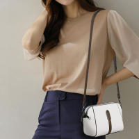 Bolso bandolera de mujer de diseño simple, pequeño, de color sólido, casual, de cuero PU, para teléfono. - details 6