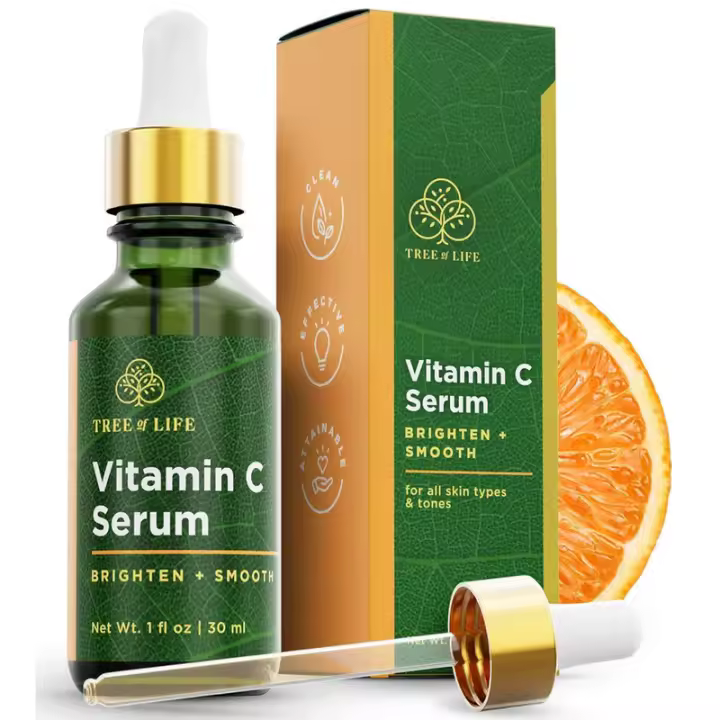 Tree of Life Beauty C Care Set, aceite facial iluminador para manchas de la edad oscura, sueros faciales para piel seca y sensible con ácido hialurónico y - 1