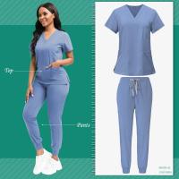Uniformes médicos multicolores, conjunto de batas quirúrgicas para enfermeras de hospital, accesorios para enfermeras unisex, ropa de trabajo para salón de belleza y clínica dental. - details 5