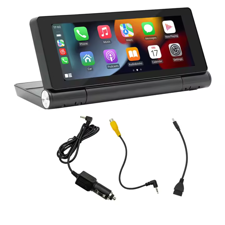 Pantalla portátil de 6,86 pulgadas para coche, accesorio ajustable de 180 grados, inalámbrico, CarPlay, Android, navegación táctil automática - 1